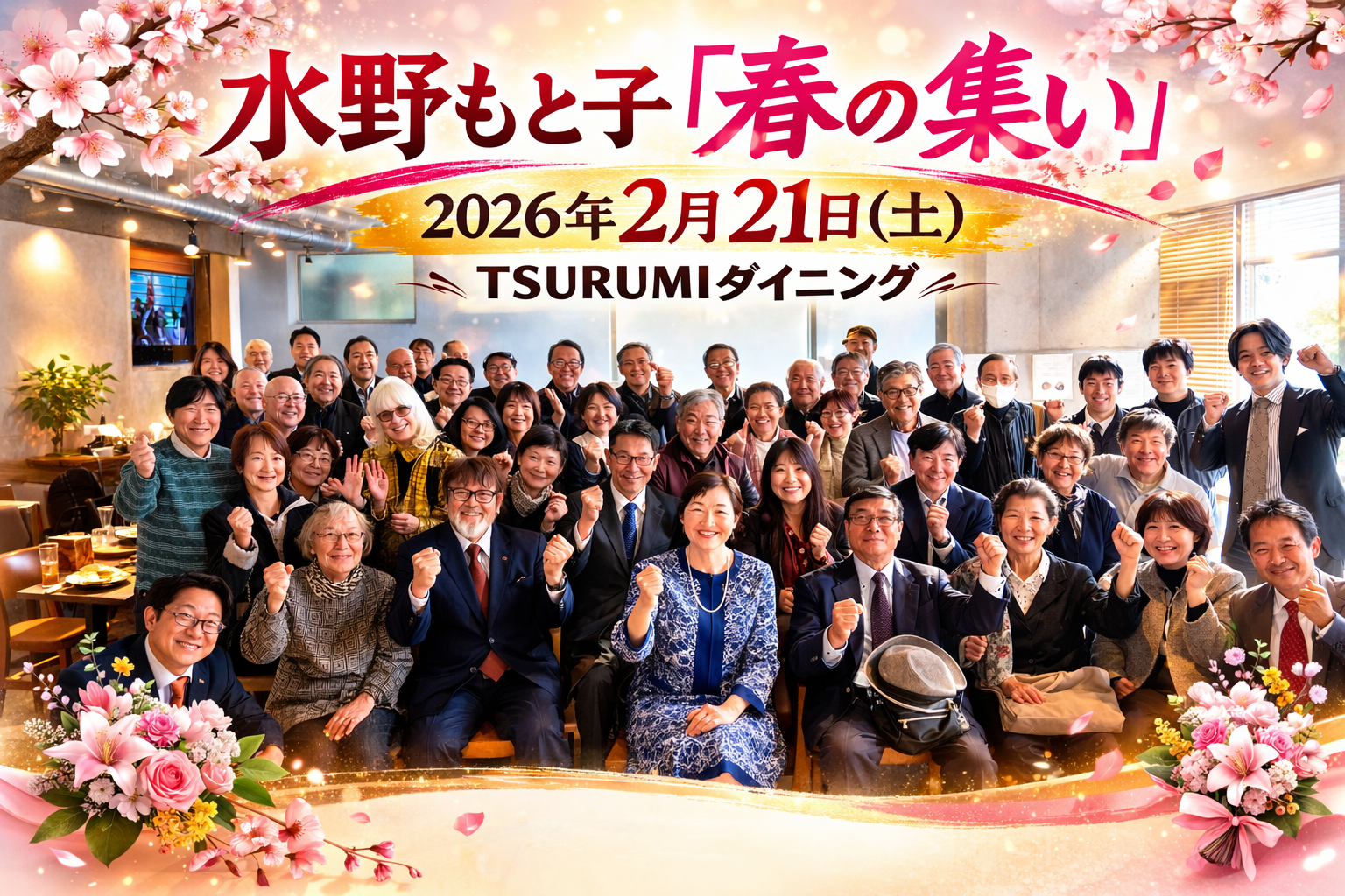 水野もと子前参議院議員 in 鶴見「春の集い」